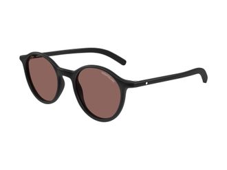Montblanc Mb0324s Matte Black Round Frame Sunglasses