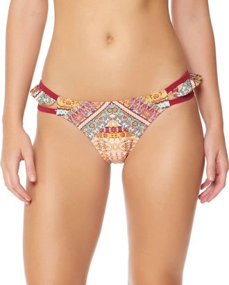 Jessica Simpson Day Tripper Ruffle Hipster Bikini Bottom In Pink