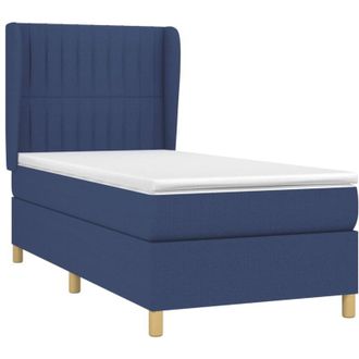 vidaXL Vidaxl - Cama Box Spring Con Colch&oacute;n Tela Azul 80x200 Cm