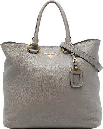 Prada Borsa tote Vitello Daino Open convertibile 2013-2025 - Grigio