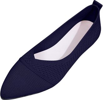 Generic Navy Non-Slip Flat Shoes Women Slip-On Lightweight Casual Toe Casual Summer Mesh Design