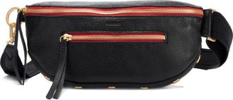 Hammitt Charles Crossbody Bag in Black/Brushed Gold Red Zip at Nordstrom