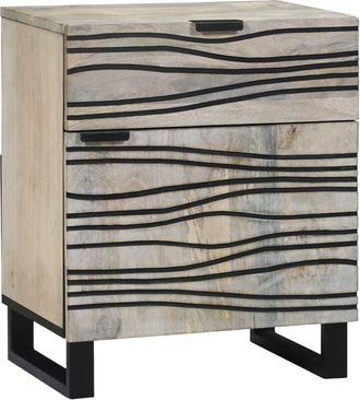 vidaXL Vidaxl - Armario de Noche con cajón Blanco y negro 50 x 33 x 60 cm