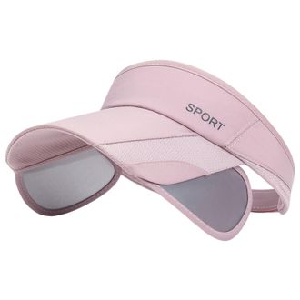 Generic Wide Brim Sun Visor Hat for Outdoor Activities Womens Adjustable Sports Visor Cap Retractable Brim Sun Hat for Beach Garden Tennis Running (One Size) 