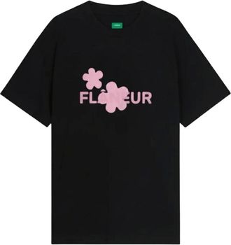 Flaneur Fl&acirc;neur, Tops, Heren, Zwart, L, Katoen, Flower T-Shirt