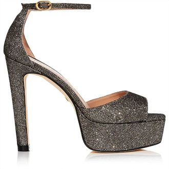 Stuart Weitzman Disco Ankle Strap Platform Sandals In New Pyrite
