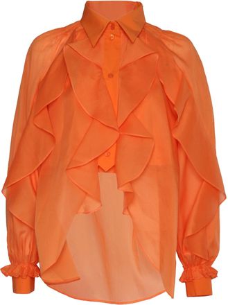 Alberta Ferretti Orange Shirt
