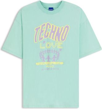 HUGO BOSS Cotton-jersey T-shirt with printed artwork