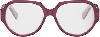 Celine Triomphe 56mm Geometric Eyeglasses in Shiny Bordeaux at Nordstrom