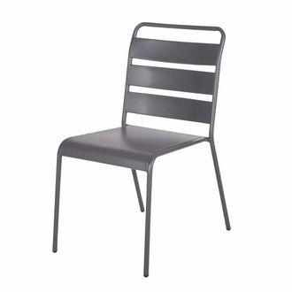 Maisons du monde Silla de exterior de acero en gris antracita