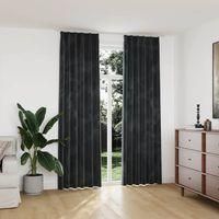 OEM Cortinas Opacas Con Ganchos, 2 Piezas, Terciopelo, Antracita, 140 X 245 Cm - Crezuo
