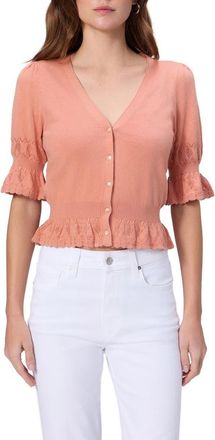 Paige Vetra Cotton & Silk Blend Sweater in Peach Tea at Nordstrom, Size Xx-Small