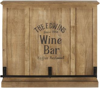 Maisons du monde Mueble bar con 1 puerta de mango macizo y metal negro