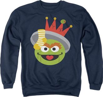 Gildan Sesame Street Christmas Nutcracker Oscar The Grouch Adult Crewneck Sweatshirt