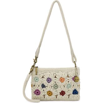 The Sak Vita Hand Crochet Crossbody Wristlet in Natural Multi Flower at Nordstrom