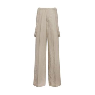 Dondup Wide Trousers, female, Gray, Size: L Pantalone Wide Leg Chino