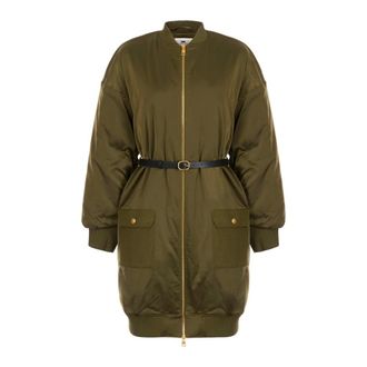 Elisabetta Franchi Donsjack van voile-stof - Dames - Jassen - Groen - Maat: XS Voile