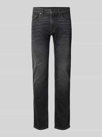 Pierre Cardin Tapered Fit Jeans im Used-Look Modell Lyon in Dunkelgrau, Gr&ouml;&szlig;e 36/34