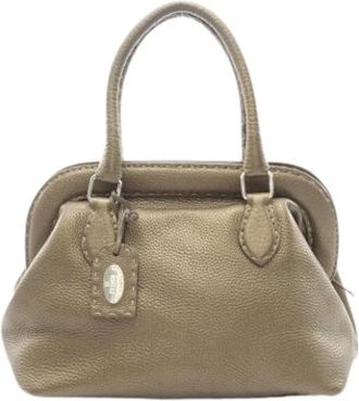 Fendi Pre-owned 8Bn 127 Handtas - Dames - Vintage Handtas - Groen - ONE Size - Leer - Vintage