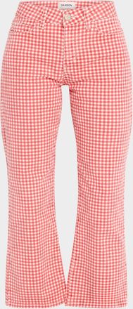 Damson Madder Kenny Gingham Kick-Flare Crop Jeans