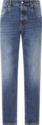 Department Five Blue Newman Five-Pocket Tapered Cotton-Blend Jeans