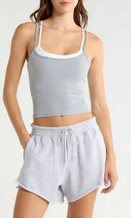 Free People FP Movement All Clear Coastline Camisole in Heather Grey Combo at Nordstrom, Size X-Small/small