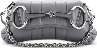 Gucci Horsebit Chain Vertical Quilted Leather Small shoulder bag - Grigio