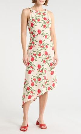 Scotch & Soda Floral Print Asymmetrical Dress in Whitecap Gray Allover Floral at Nordstrom Rack, Size X-Large