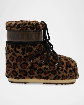 Moon Boot Icon Low Leopard Fleece Snow Boots