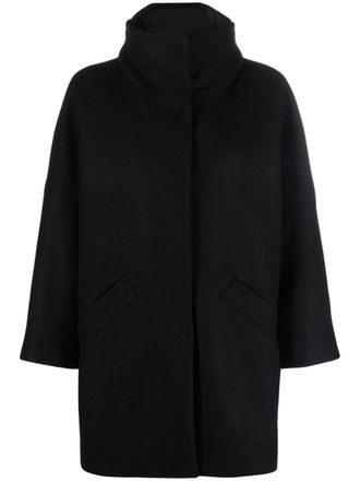 Herno high-neck single-breasted coat - Black