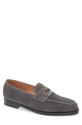 John Lobb Lopez Penny Loafer in Carbon at Nordstrom, Size 9.5Us