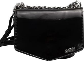 DKNY Riona Flap Crossbody - Dames - Mini tas - Zwart - ONE Size - Leer - Tassen