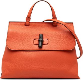 Gucci Pre-owned Gucci Medium Calfskin Bamboo Daily Satchel Ladies MBJULMLRL736NYKN