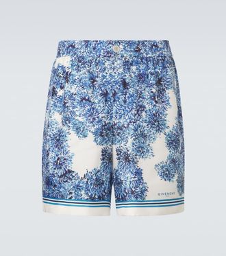 Givenchy Couture Seam printed silk twill shorts