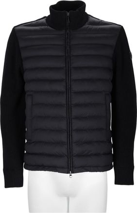Colmar Black Padded Ribbed-Sleeve Down Jacket