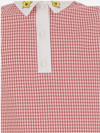 Gucci Girls Dress Stretch Cotton Checked Pattern Multicolour