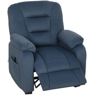 OEM Sill&oacute;n Relax Reclinable El&eacute;ctrico Silencioso Con Funci&oacute;n Memoria Reposapi&eacute;s Mando A Distancia Bolsillos Laterales Azul