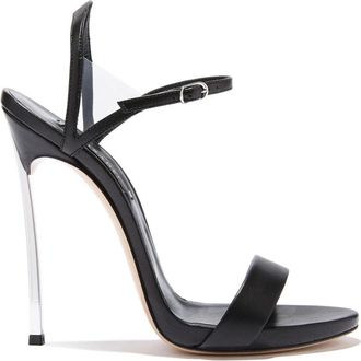 Casadei Sandalen met hoge hak - Dames - Sandalen met hakken - Zwart - 40 1/2 EU - Leer - Schoenen