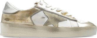 Golden Goose Stardan Suede And Laminated Leather Upper Suede Star Laminated Leather Heel Glitter Piping