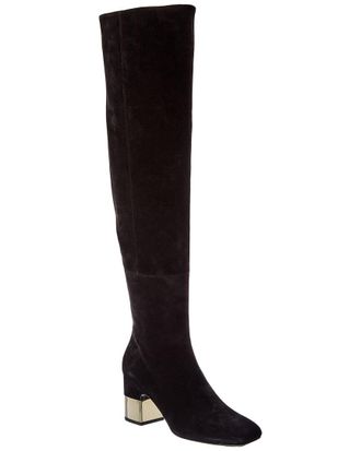 Roger Vivier Glitter Suede Over-The-Knee Boot