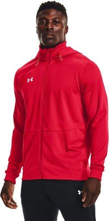 Under Armour Mens Fleece Storm Full-Zip Jacket XL, Red / White, XL
