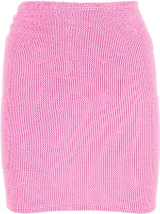 Hunza G Fluo Pink Stretch Nylon Blend Miniskirt