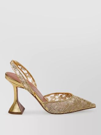 Amina Muaddi lace slingback mules