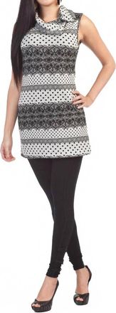 Papillon Lace Print Sleeveless Drape Collar Dress In Grey