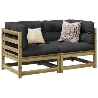 vidaXL Juego De Sof&aacute;s De Jard&iacute;n 2 Piezas Madera De Pino Impregnada Vidaxl