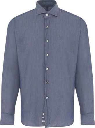 Alessandro Gherardi Cotton Shirt - Heren - Casual Overhemden - Blauw - L - Katoen - Overhemden