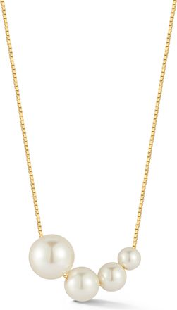 Glaze Jewelry Sterling Silver Graduated Pearl Necklace