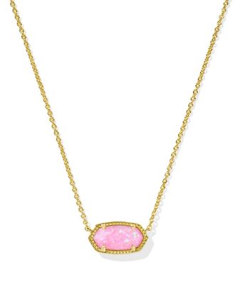 Kendra Scott Womens Elisa Short Pendant Necklace In Carnation Lab Grown Opal