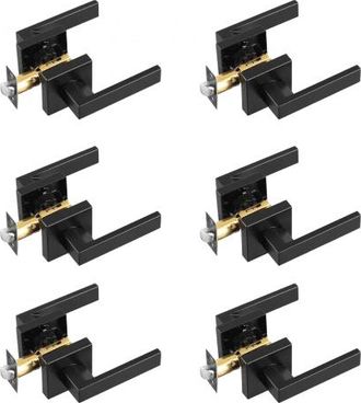 OEM 6 Pcs Manija Para Puerta De Paso, Manija Reversible Para Zurdos O Diestros Sin Bloqueo, Rotaci&oacute;n De 45&deg; Para Abrir, Interior Cuadrado Universal Para P