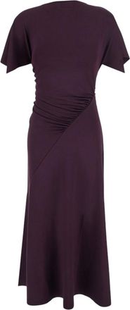 Victoria Beckham Dark Purple Boat Neck Maxi Dress